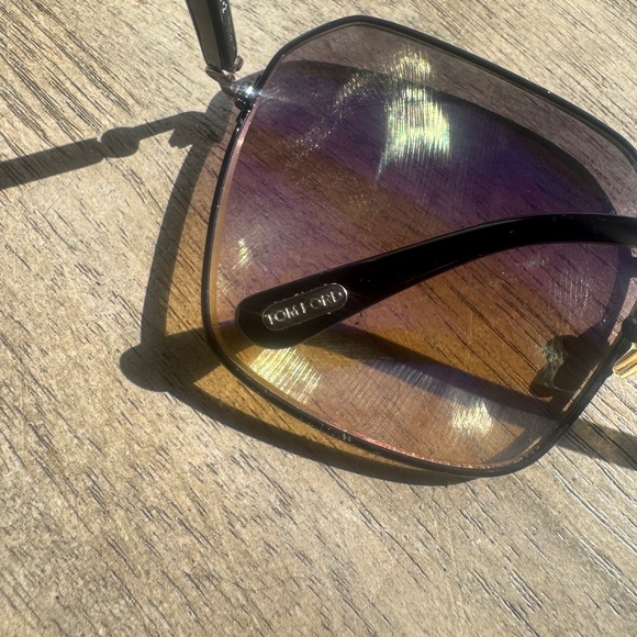 Tom Ford 62MM Metal Geometric Gradient Claudia Sunglasses main image 4